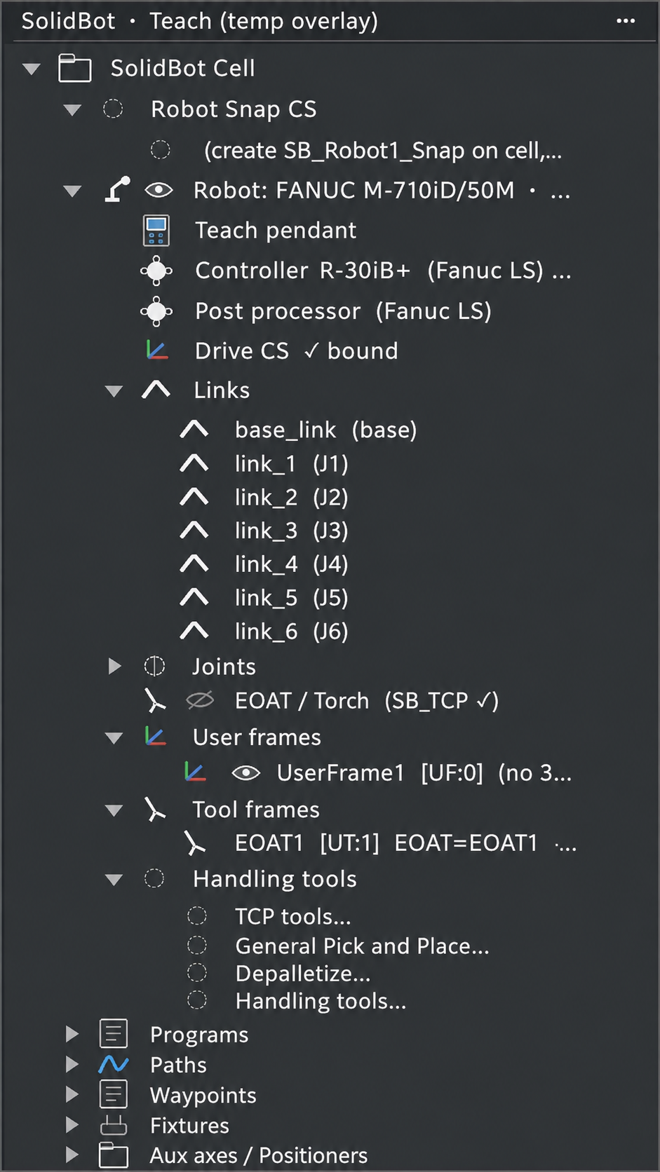 SolidBot — Cell setup